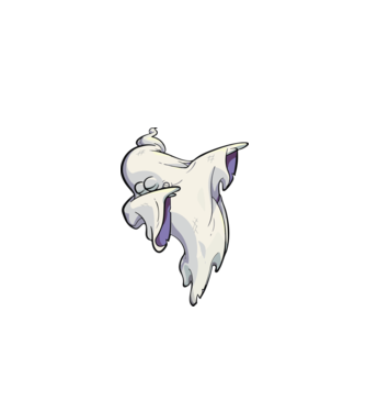 Dab ghost model negru pe tricou