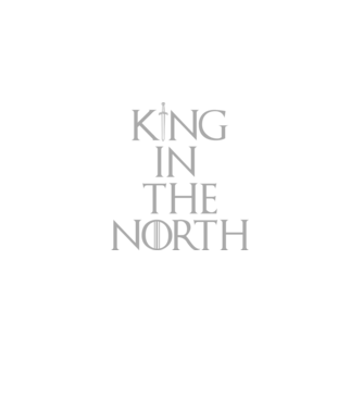 King in the North model negru pe tricou