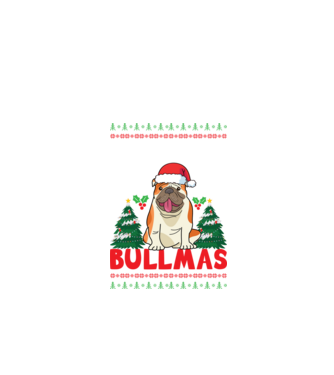 Merry bullmas ugly sweater model negru pe tricou