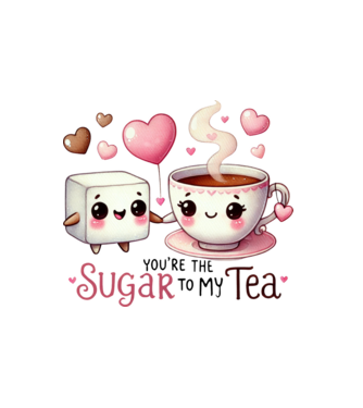 Sugar to my Tea model alb pe tricou