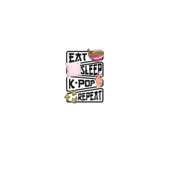 K-POP EAT SLEEP model nisipiu pe tricou