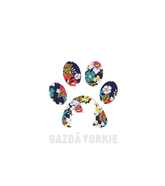 Gazdă Yorkie model negru pe tricou