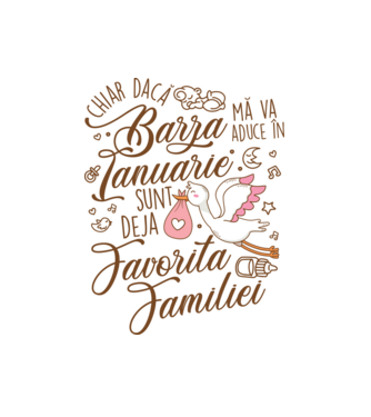 Favorita familiei IANUARIE model alb pe tricou