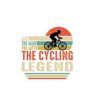 Dad the man, the myth, the cycling legend model alb pe tricou