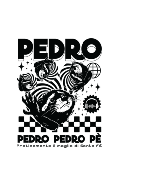 Pedro techno model alb pe tricou