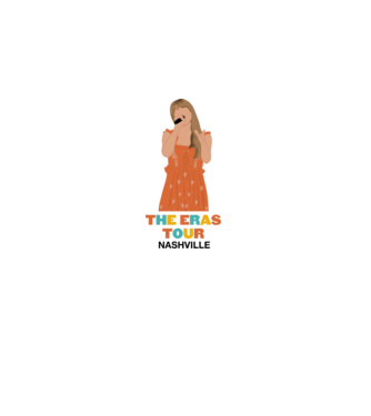 Taylor Swift The Eras Tour Nashville 3 model alb pe tricou