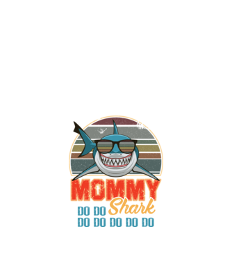 Mommy Shark model negru pe tricou