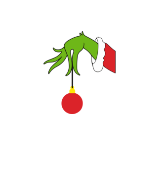 Grinch hand model alb pe tricou