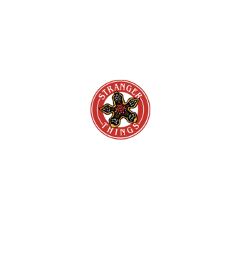 stranger things logo bucks model roșu pe tricou