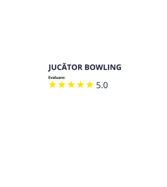 evaluare: jucător bowling de 5 stele model alb pe tricou