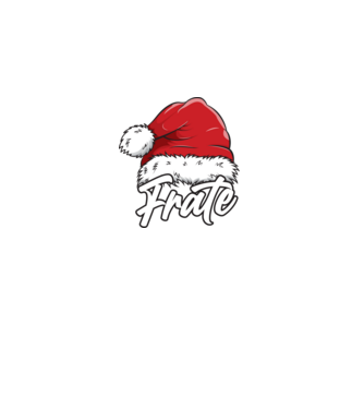 frate Santa Hat model negru pe tricou