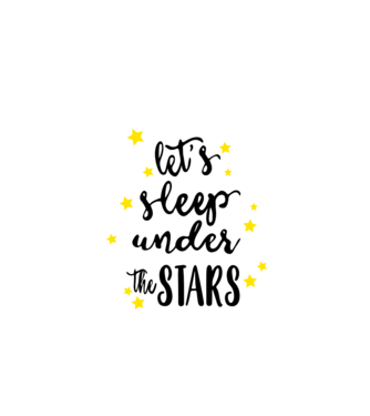 Lets sleep under the stars model alb pe tricou