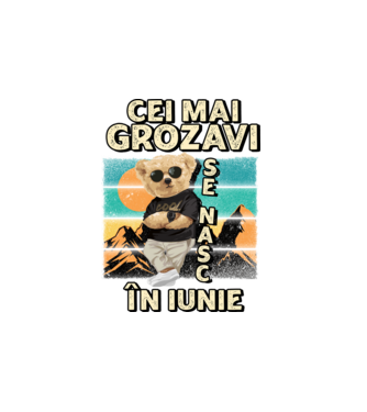 RETRO teddy IUNIE model alb pe tricou