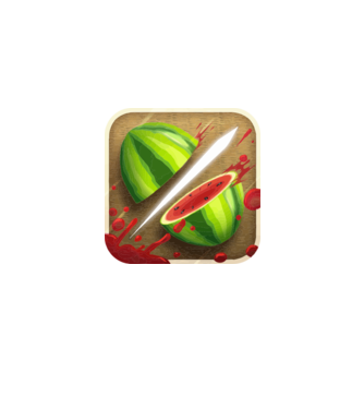 Fruit Ninja Icon model alb pe tricou