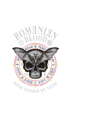 România Romanian Blood model alb pe tricou