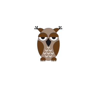 Owl model alb pe tricou