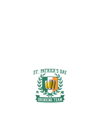St Patrick Drinking team model alb pe tricou