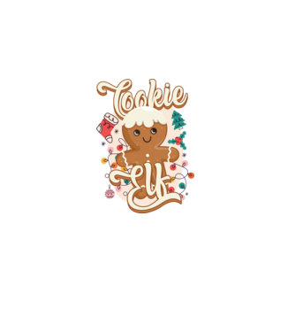 Cookie elf model alb pe tricou