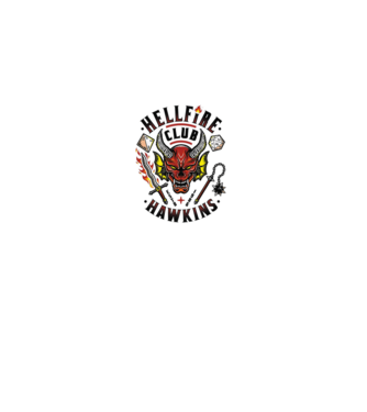 hellfire club hawkins model alb pe tricou