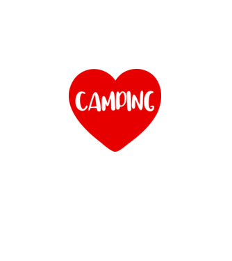 Camping heart model alb pe tricou