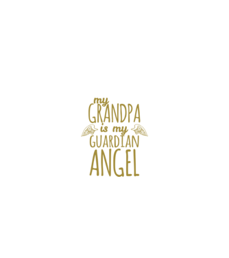 My grandpa is my guardian angel model negru pe tricou