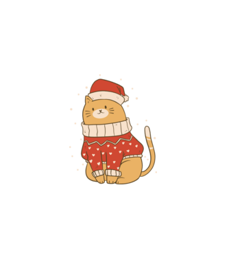 Christmas cat model negru pe tricou