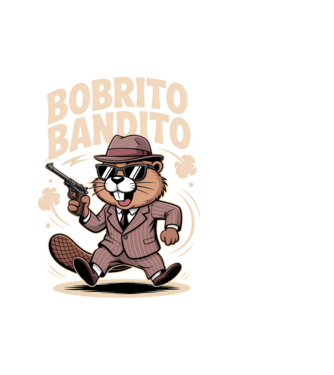 Bobrito Bandito model alb pe tricou
