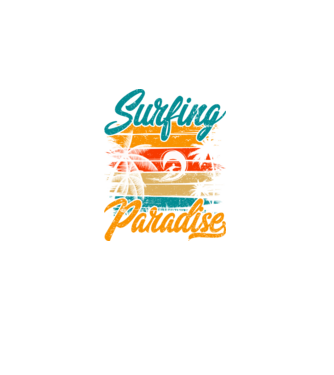 Surfing Paradise model negru pe tricou