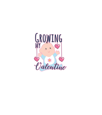 Growing my Valentine model alb pe tricou