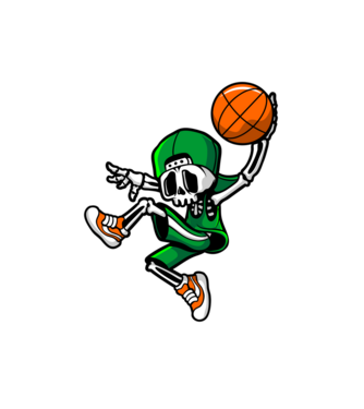Basketbone model alb pe tricou