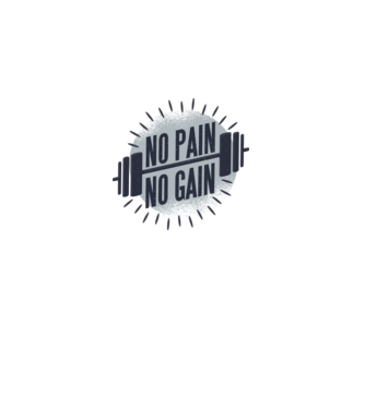 No pain no gain round model negru pe tricou