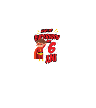 Acest mic supererou are 6 ani model negru pe tricou