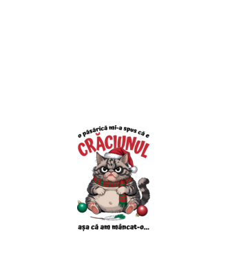 Am mâncat pasărea Crăciun pisică Alb model alb pe tricou