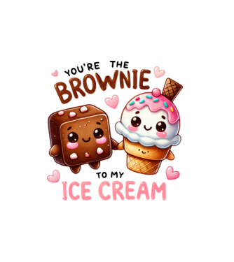 Brownie to my Ice Cream model alb pe tricou