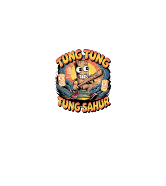 Tung Tung Tung Sahur Retro model negru pe tricou