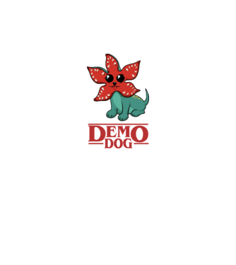 cute demodog model negru pe tricou
