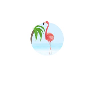 Flamingo model alb pe tricou