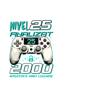 Nivel finalizat 25 2000 model alb pe tricou