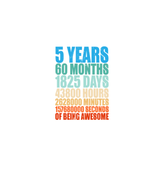 5 years of being awesome model negru pe tricou