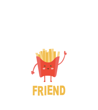 Friends cartofi model alb pe tricou