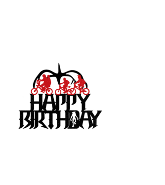 happy birthday stranger things model albastru deschis pe tricou