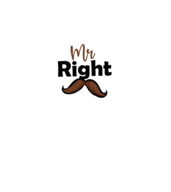 Mr right model alb pe tricou
