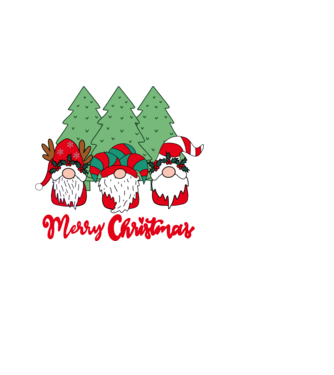Merry christmas gnomes model negru pe tricou