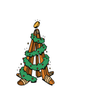 Hockey tree model negru pe tricou