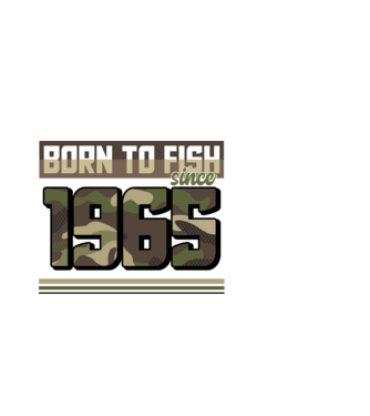 Born to fish since 1965 model alb pe tricou