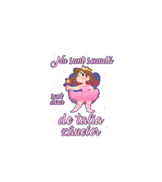 nu sunt scundă, sunt doar de talia zânelor model negru pe tricou