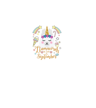 Llamacorns are born in September model alb pe tricou