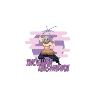 Demon Slayer Inosuke model alb pe tricou
