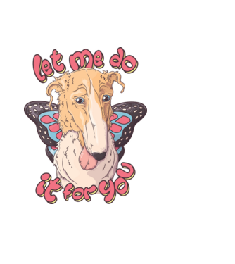 BORZOI let me do it for you fairy model albastru deschis pe tricou