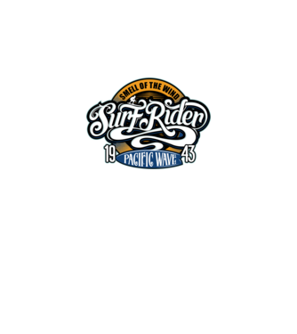 Surf Rider model negru pe tricou